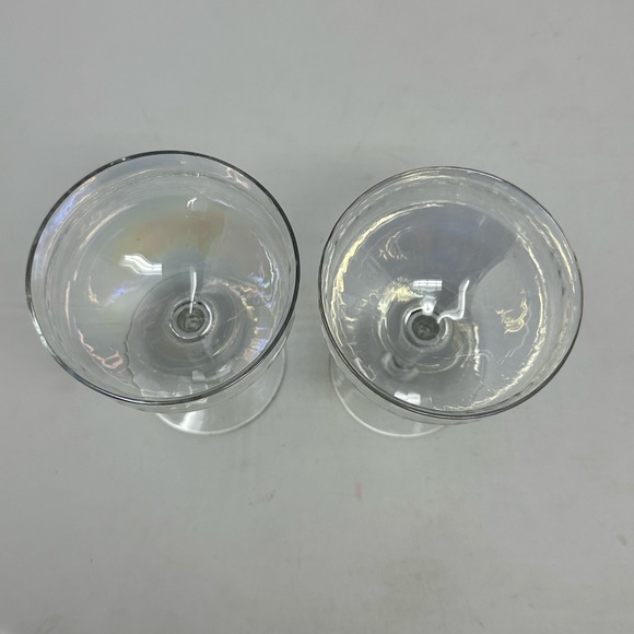 Vintage Rainbow Iridescent Glass Dessert Sorbet Cup Wine Goblet A2 - Picture 3 of 4